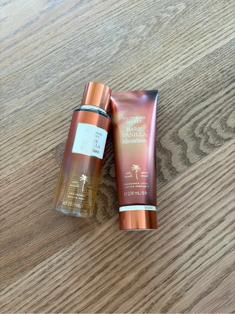 Victoria's Secret Bare Vanilla Vacation Fragrance Mist & Lotion Set